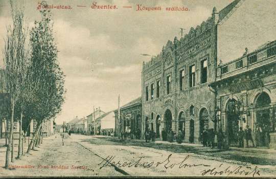 1899-ben plt a Szentesi Kzponti Takarkpnztr palotja,amelyben 1900-ban megnylt a Kzponti Szlloda.Az pletet 1945 utn kollgiumknt hasznltk,az 1960-as vek vgn lebontottk.